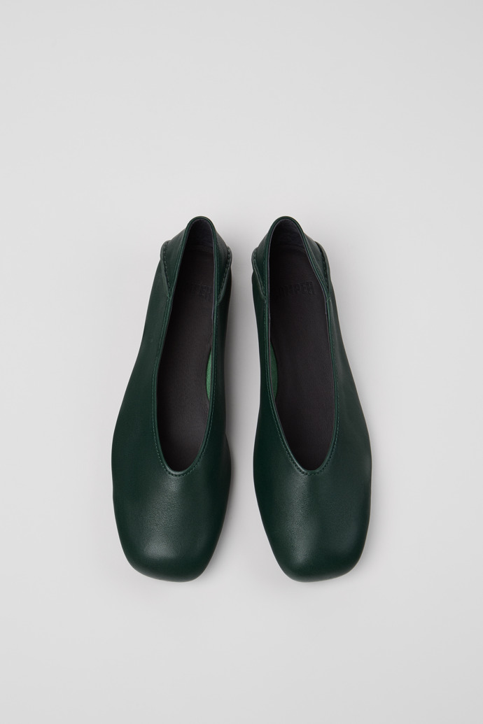 Camper Casi Myra - Grüne Lederballerinas für Damen.