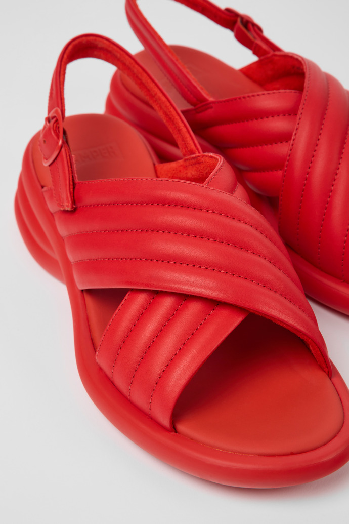 Camper Spiro - Damensandale aus Leder in Rot