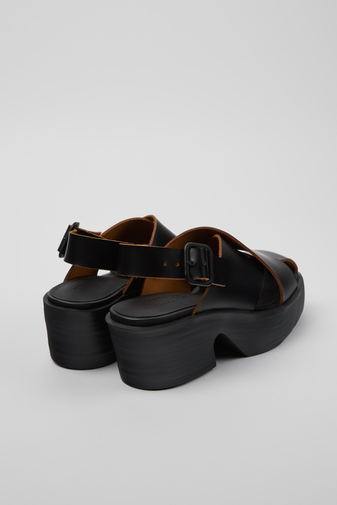 Camper Billie - Schwarze Ledersandale für Damen.