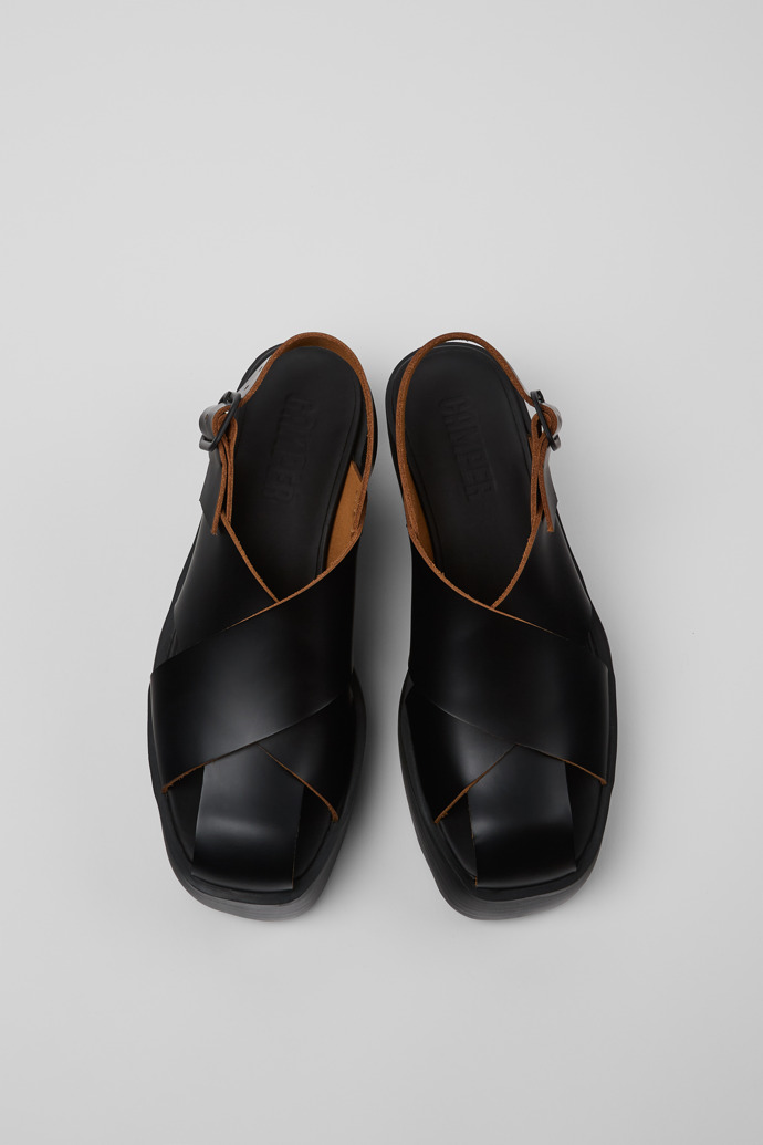 Camper Billie - Schwarze Ledersandale für Damen.