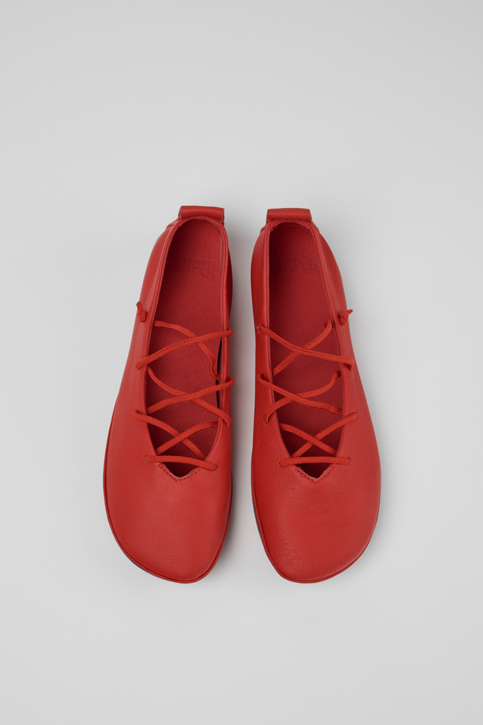Camper Right Nina - Rote Lederballerinas für Damen.
