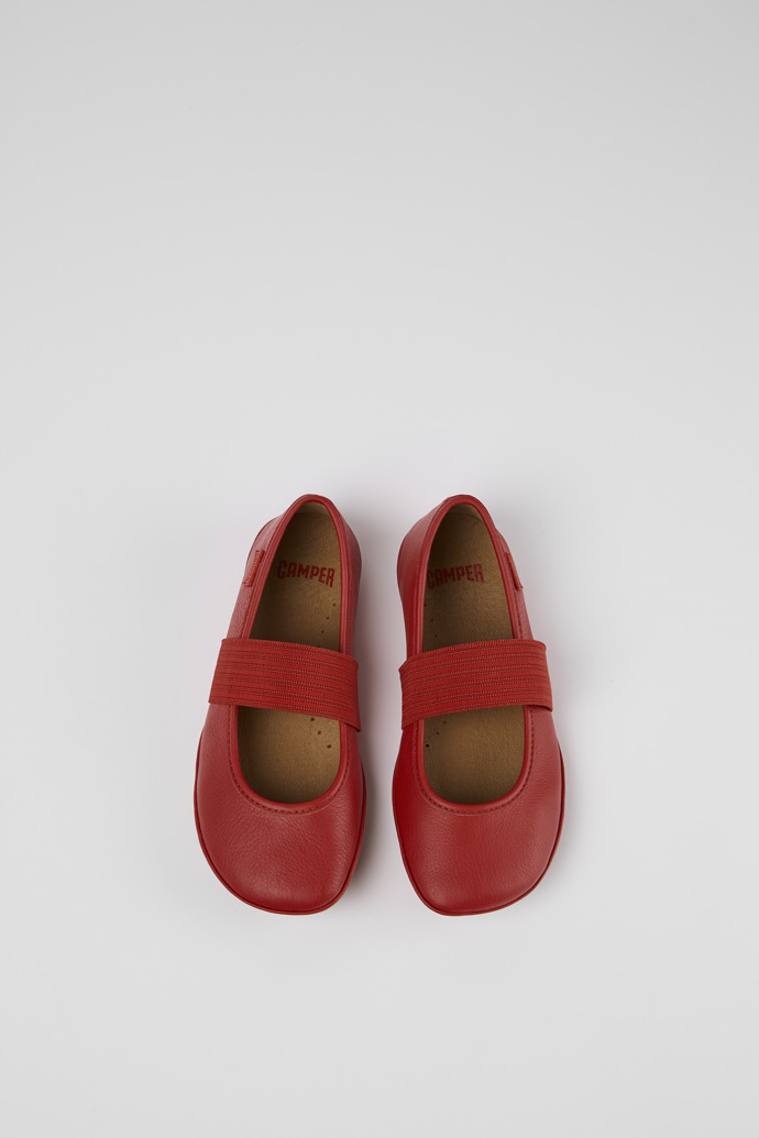 Camper Right - Rote Lederballerina für Kinder.