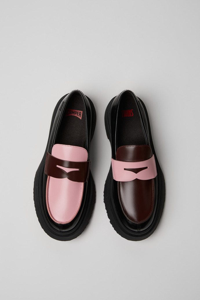 Camper Twins - Mehrfarbige Lederhausschuhe für Damen.