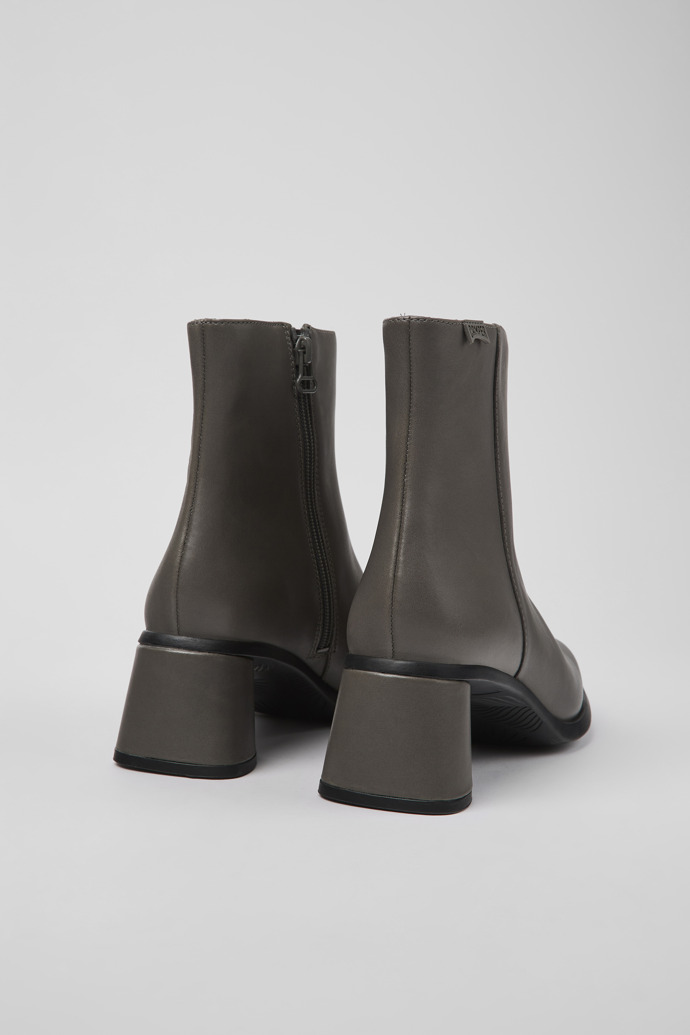 Camper Kiara - Grauer Damenstiefel aus Leder und Recycling-PET