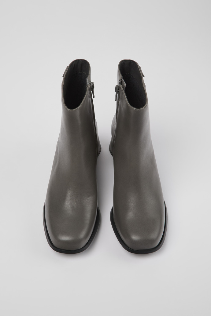 Camper Kiara - Grauer Damenstiefel aus Leder und Recycling-PET
