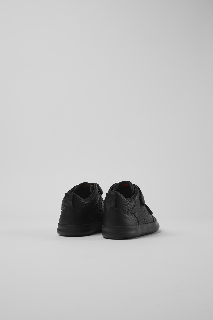 Camper Pursuit - Schwarzer Kindersneaker aus Leder und Textil