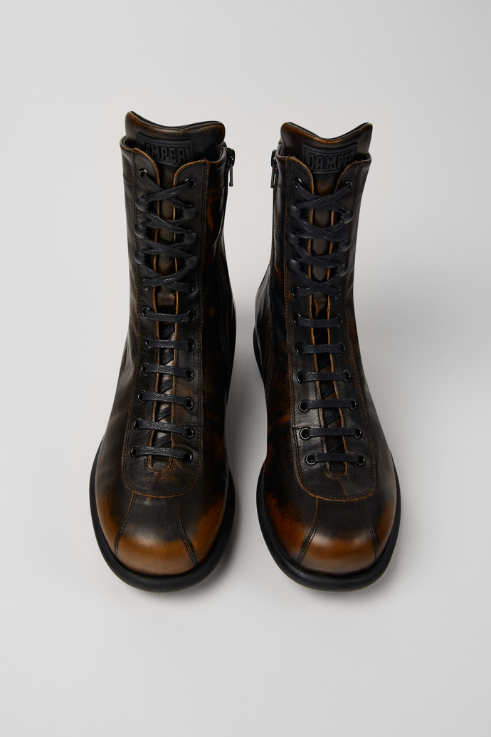 Camper Pelotas - Schwarzbraune Herrenstiefel aus Leder
