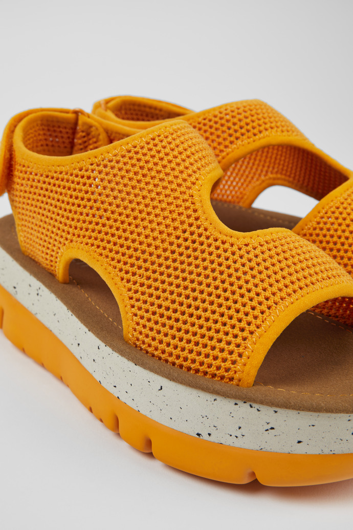 Camper Oruga Up - Orange Damensandalen aus Textil
