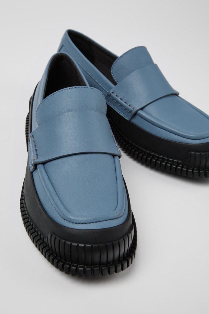 Camper Pix - Grauer und schwarzer Lederloafer für Damen