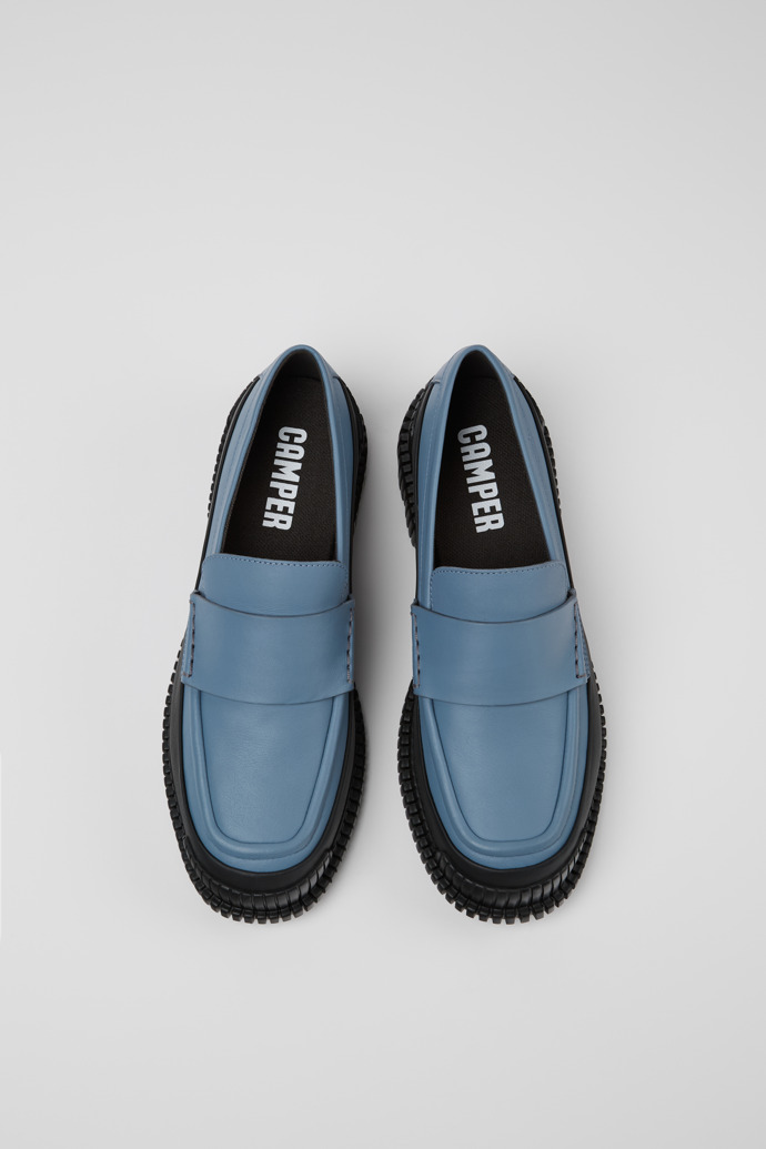 Camper Pix - Grauer und schwarzer Lederloafer für Damen