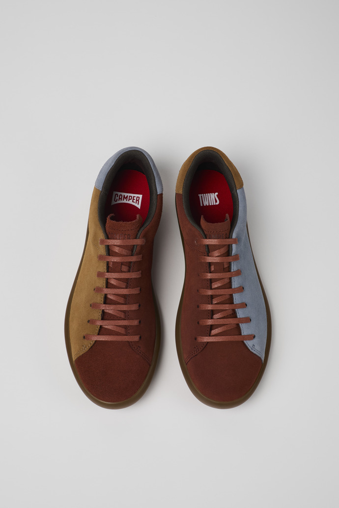 Camper Twins - Rotbrauner Herrensneaker aus Nubukleder