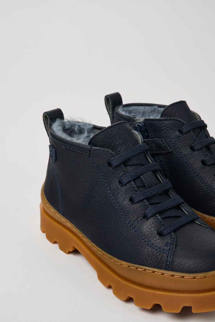 Camper Brutus - Blaue Kinderstiefelette aus Leder