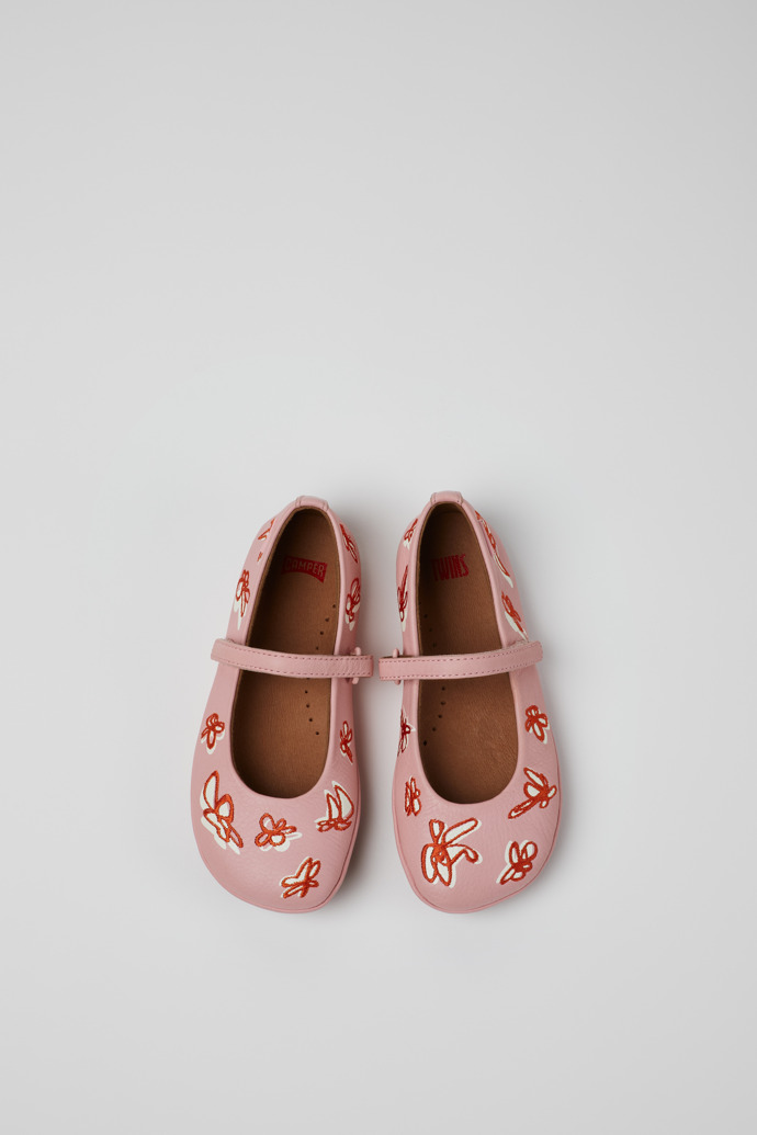 Camper Twins - Mehrfarbige Lederballerina für Kinder.
