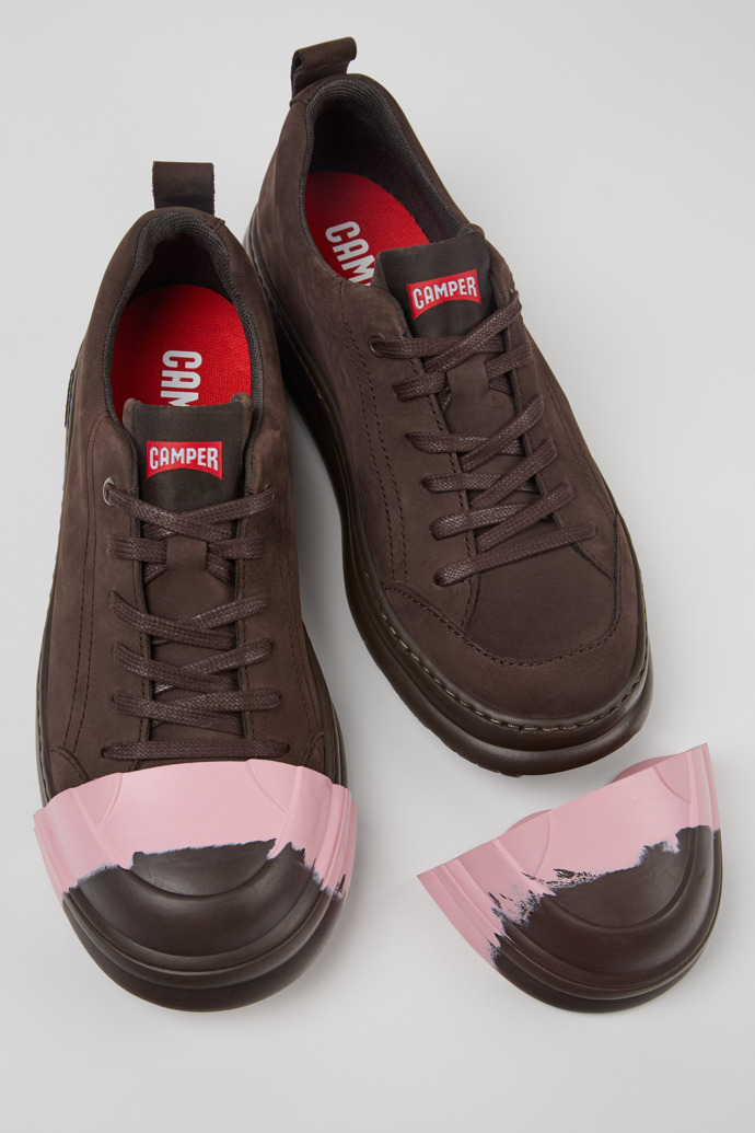 Camper Junction Runner - Braune Damensneaker aus Nubukleder.