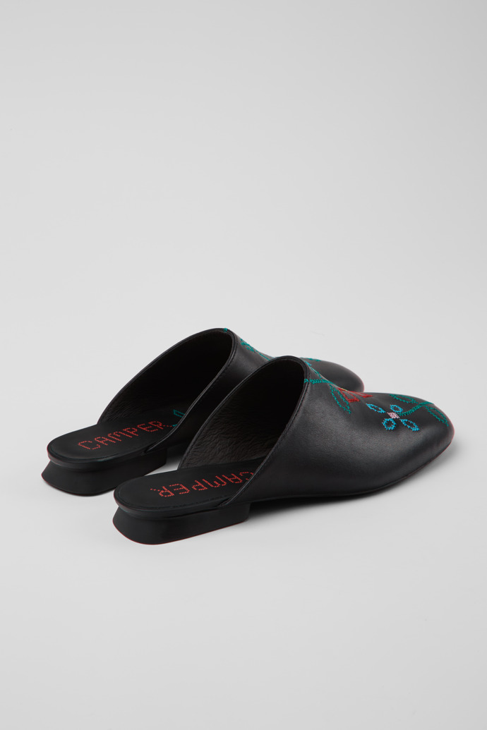 Camper Twins - Schwarzer Damensandalette aus Leder.