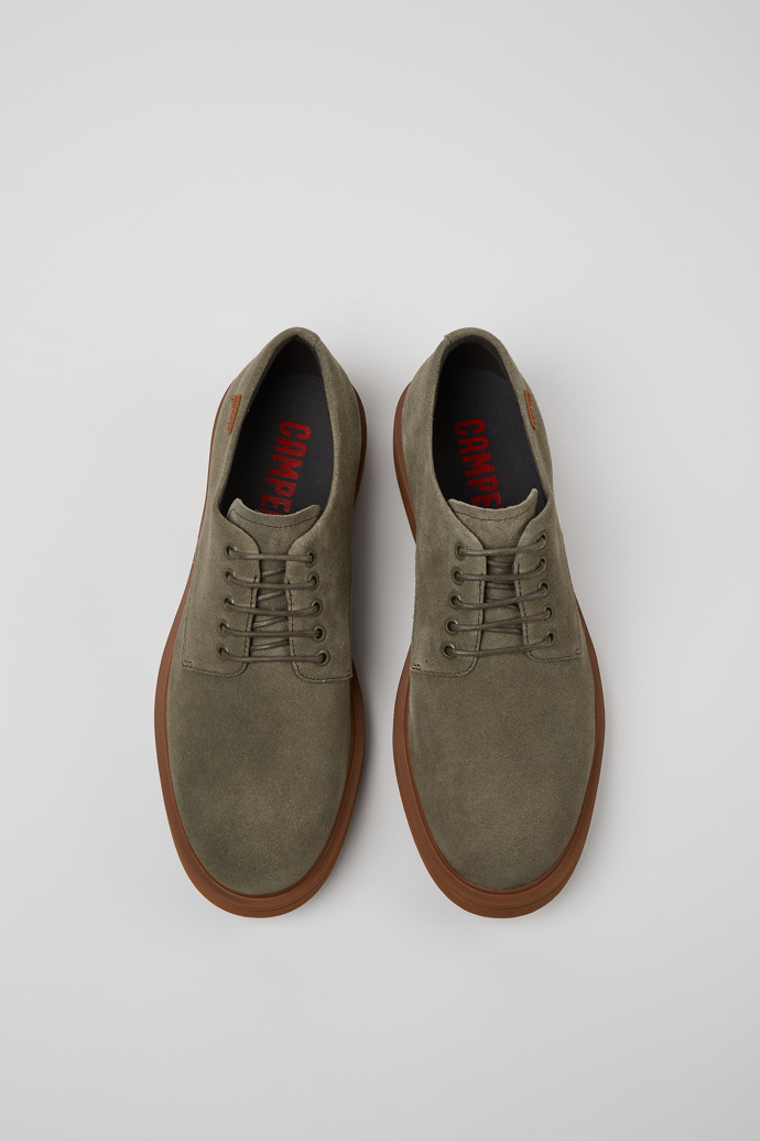 Camper Norman - Grüner Herrenschuh aus Nubukleder.