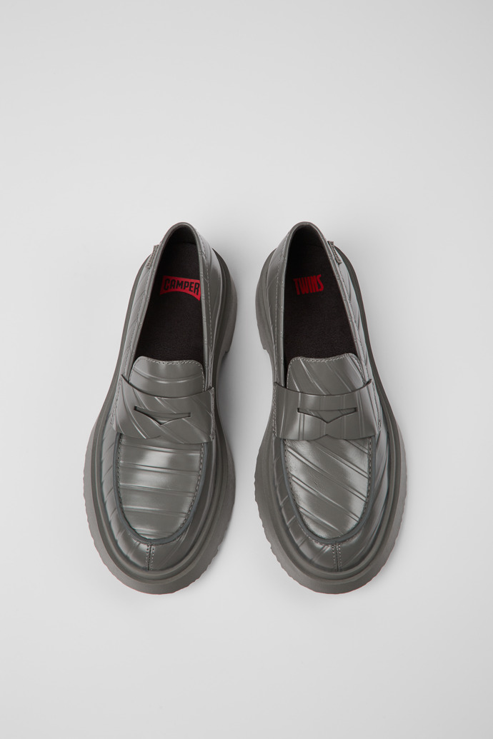 Camper Twins - Grauer Damenloafer aus Leder