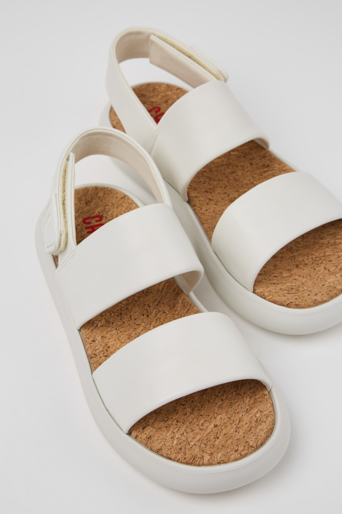 Camper Pelotas Flota - Weiße Ledersandalen für Damen.
