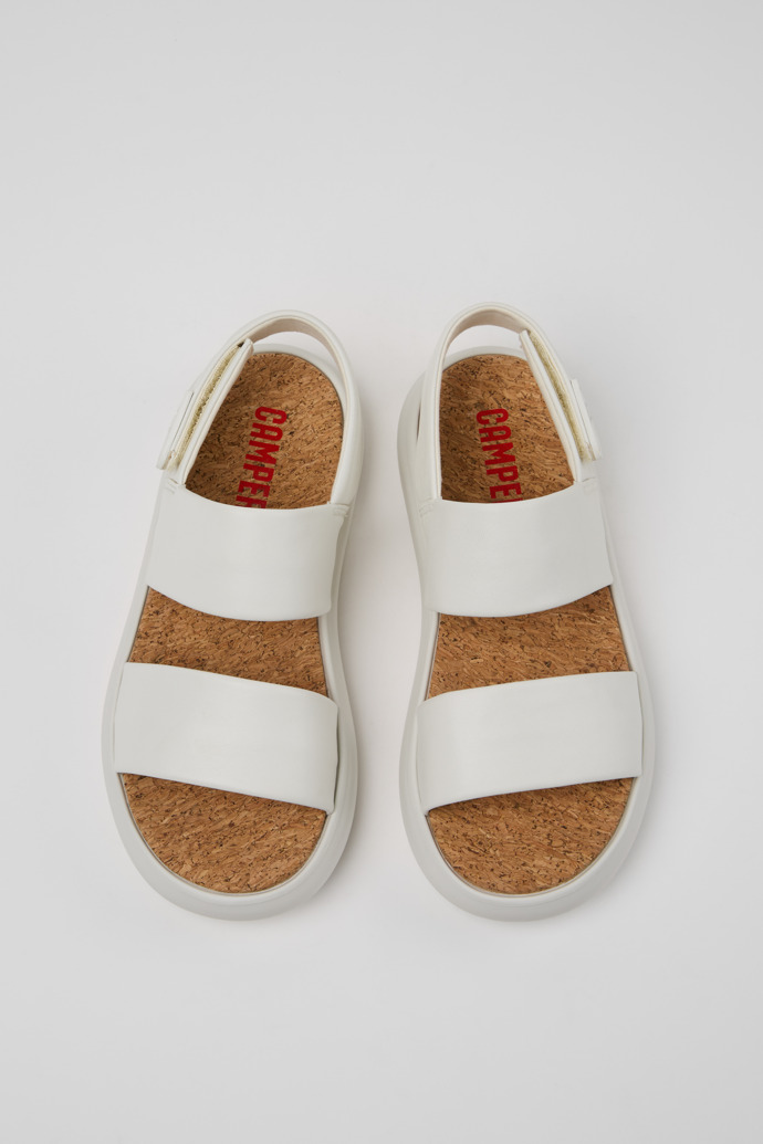 Camper Pelotas Flota - Weiße Ledersandalen für Damen.