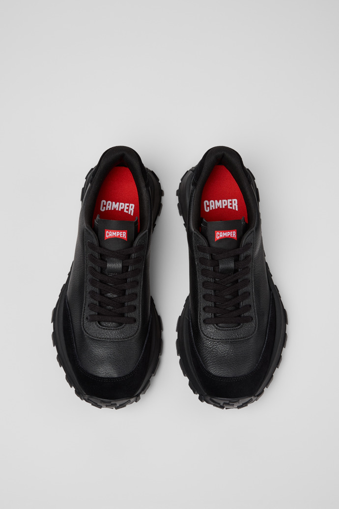 Camper Drift Trail - Schwarzer Herrensneaker aus Leder und Nubukleder.