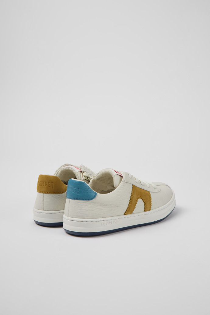 Camper Twins - Weißer Kindersneaker aus Leder und Nubukleder