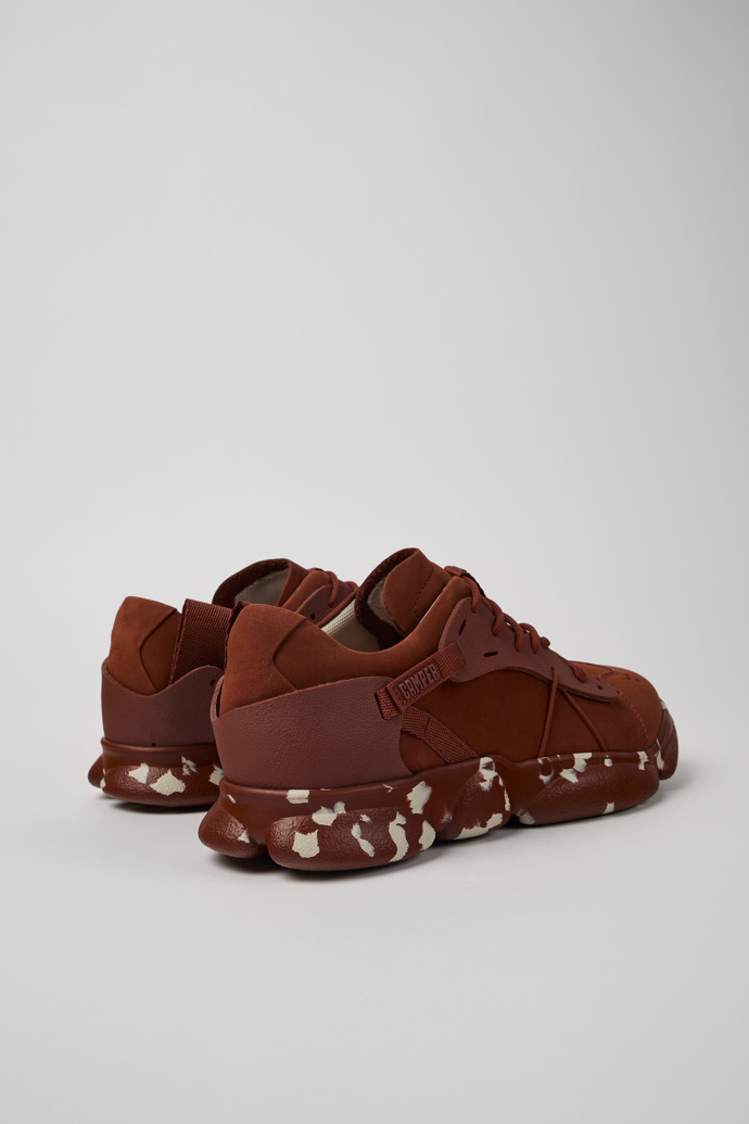 Camper Karst - Roter Herrensneaker aus Nubukleder und Textil