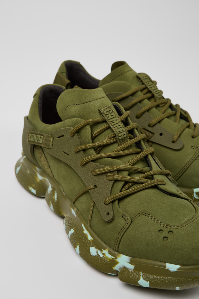 Camper Karst - Grüner Damensneaker aus Nubukleder/Textil