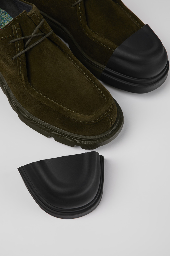 Camper Junction - Grüne Wallabee-Damenschuhe aus Nubukleder