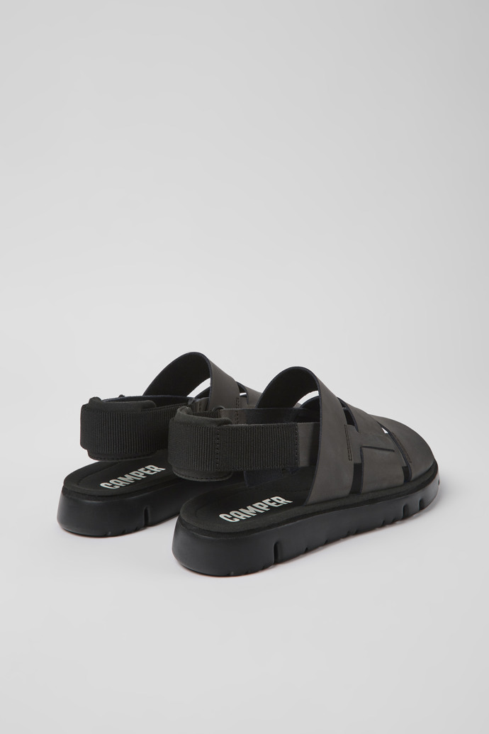 Camper Oruga - Braune Herrensandale aus Leder und Textil