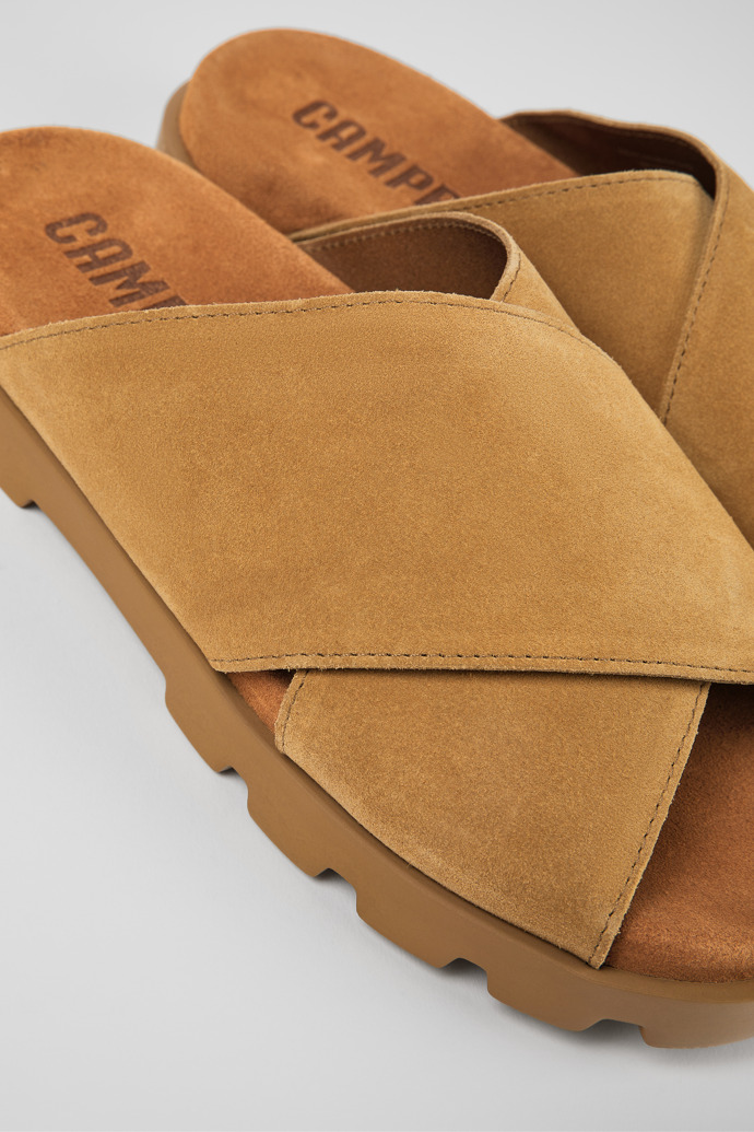Camper Brutus Sandal - Beige Herrensandalen aus Nubukleder mit Kreuzriemen
