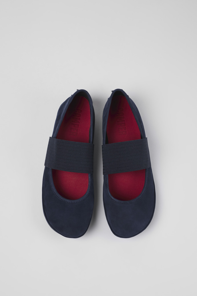 Camper Right Nina - Hellblauer Ballerina aus Nubukleder für Damen.
